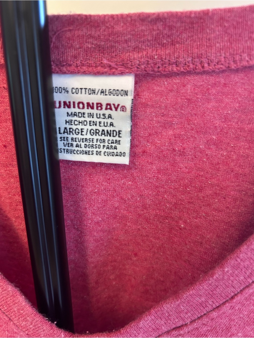 UNIONBAY Heathered Raspberry V-Neck Short Sleeve Tee - Picture 3 of 4